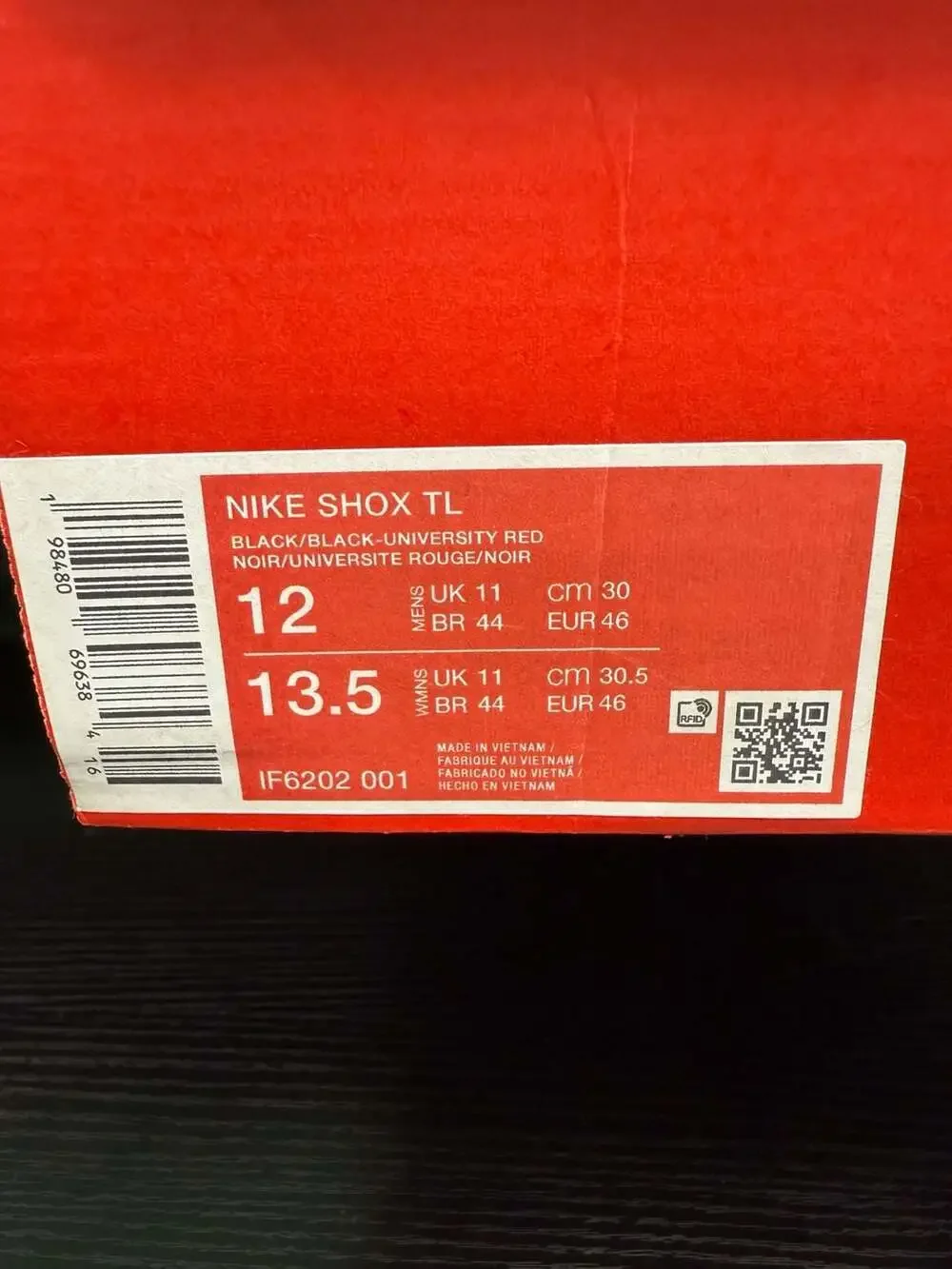 Nike Shox TL Black/University Red Men’s Size 12 Brand New - Picture 6 of 7